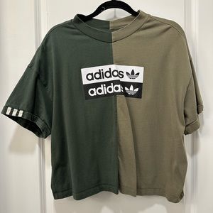 Women’s Forest Green L Boxy Adidas Crop T-Shirt 💚
